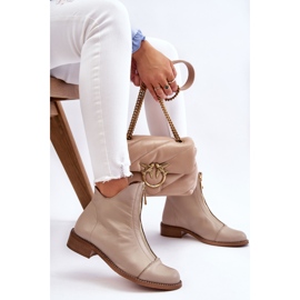 Botas Piel Cremallera Nicole 2785/008 Beige 8