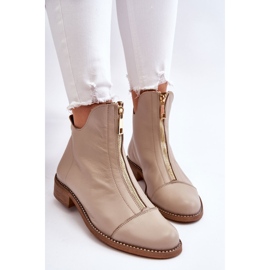Botas Piel Cremallera Nicole 2785/008 Beige 9