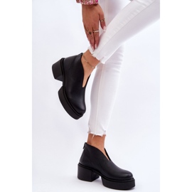 Botas de cuero con tacones masivos Nicole 2795/056 Negro 3