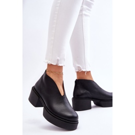 Botas de cuero con tacones masivos Nicole 2795/056 Negro 5
