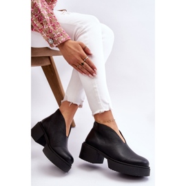 Botas de cuero con tacones masivos Nicole 2795/056 Negro 6