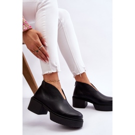 Botas de cuero con tacones masivos Nicole 2795/056 Negro 7
