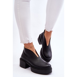 Botas de cuero con tacones masivos Nicole 2795/056 Negro 4