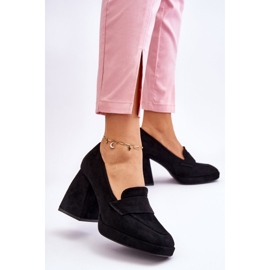 Vinceza Zapatos De Salón De Ante Con Tacón Grueso Y Plataforma Black Adriel negro 2