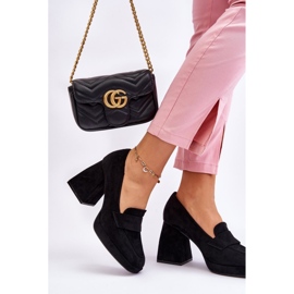 Vinceza Zapatos De Salón De Ante Con Tacón Grueso Y Plataforma Black Adriel negro 3