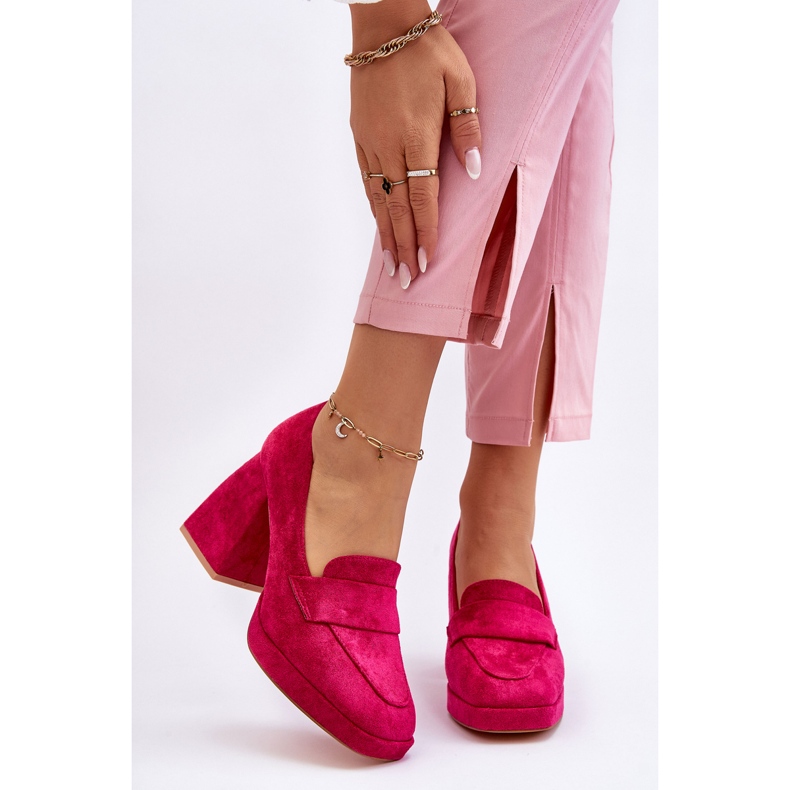 Vinceza Salón Fucsia Adriel De Ante Con Tacón Grueso Y Plataforma rosa 1