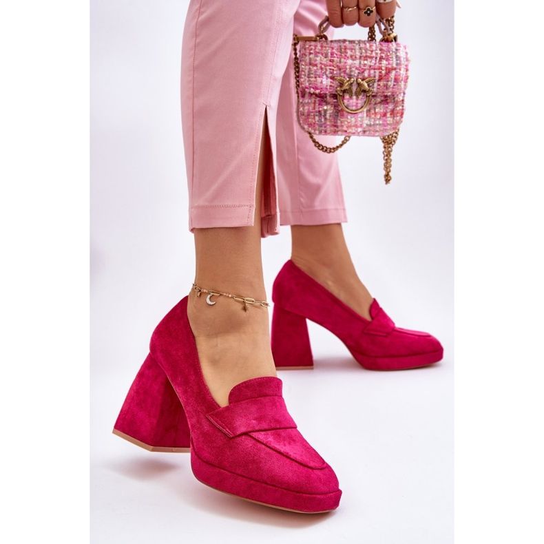 Vinceza Salón Fucsia Adriel De Ante Con Tacón Grueso Y Plataforma rosa 2
