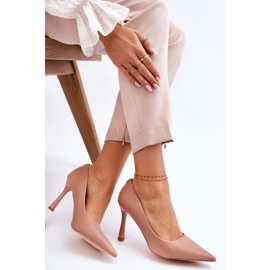 Vinceza Stilettos Clásicos De Cuero Beige Kelsey 6
