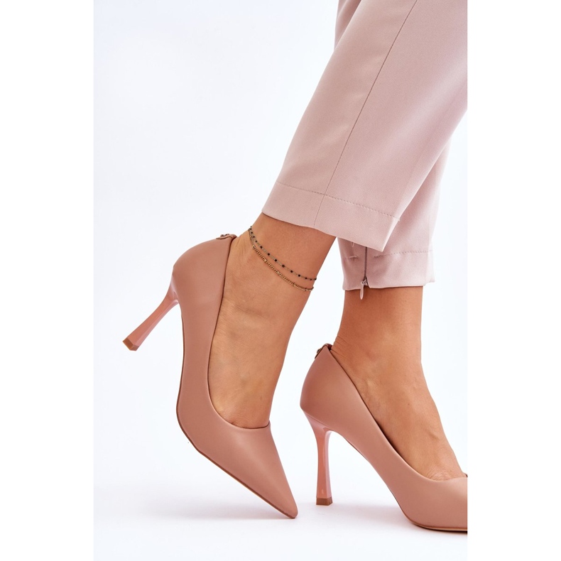 Vinceza Stilettos Clásicos De Cuero Beige Kelsey 2