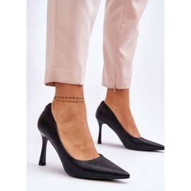 Vinceza Tacones Altos Clasicos De Cuero Kelsey Negro 3