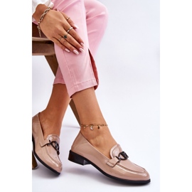 Vinceza Mocasín Tacón Plano Marra Charol Beige 4