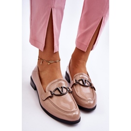 Vinceza Mocasín Tacón Plano Marra Charol Beige 6