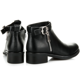 Seastar Botas de tacón plano negro 3