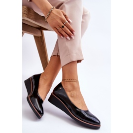 Vinceza Salón Clásico Charol Cuña Negro Paola 5