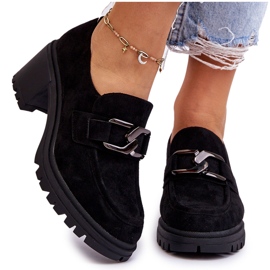 Vinceza Tacones Gruesos De Ante Negro Finley 9