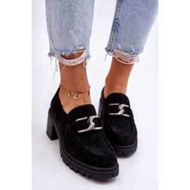 Vinceza Tacones Gruesos De Ante Negro Finley 4
