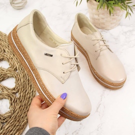 Zapatos mujer piel beige perla Helios 380 2