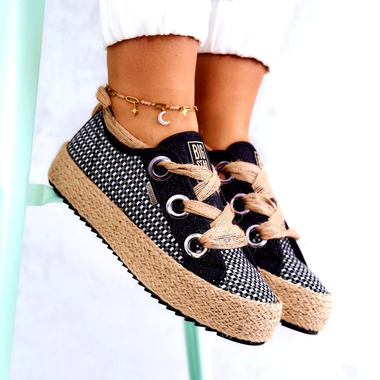 Sneakers Mujer Trenzadas Big Star JJ274393 Negro beige 3