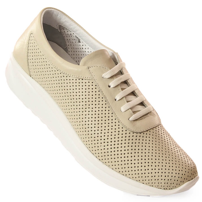Zapatos mujer cuero beige calados T.Sokolski Bk 800 1