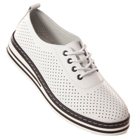 Zapatos cuña mujer en piel blanco T.Sokolski W23-01 1