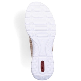 Zapatos verano mujer piel con velcro beige Rieker N4257-60 10