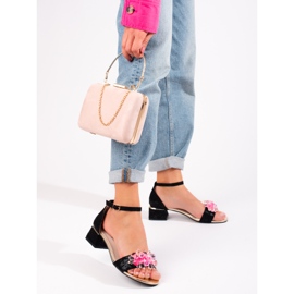 Sandalias mujer Shelovet negro tacón bajo 3