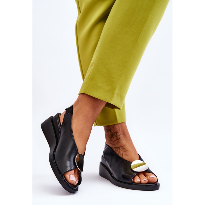 Vinceza Sandalias Mujer Piel Cuña Black Justice negro 2