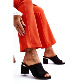 Vinceza Pantuflas Mujer Ante Tacón Negro Carter 4