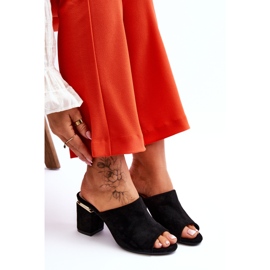 Vinceza Pantuflas Mujer Ante Tacón Negro Carter 5