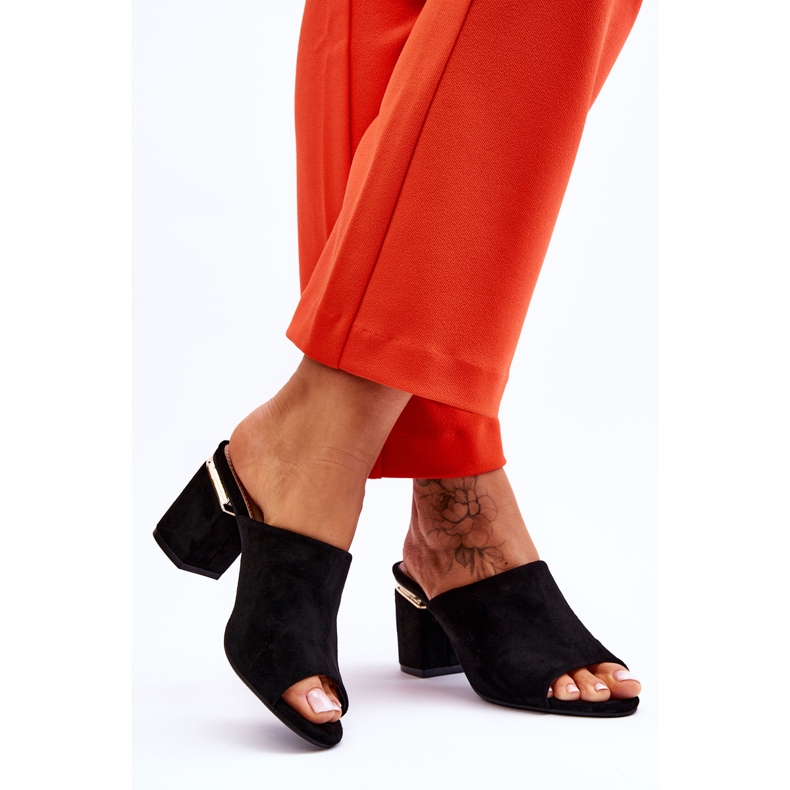 Vinceza Pantuflas Mujer Ante Tacón Negro Carter 2