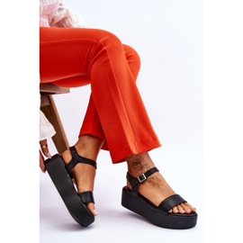 Vinceza Sandalias Mujer On A Massive Platform Negro Casen 7
