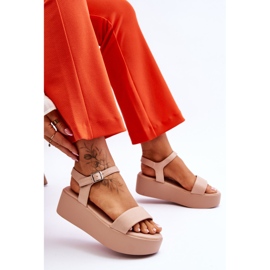 Vinceza Sandalias de mujer con plataforma gruesa Casen de color nude rosado 5