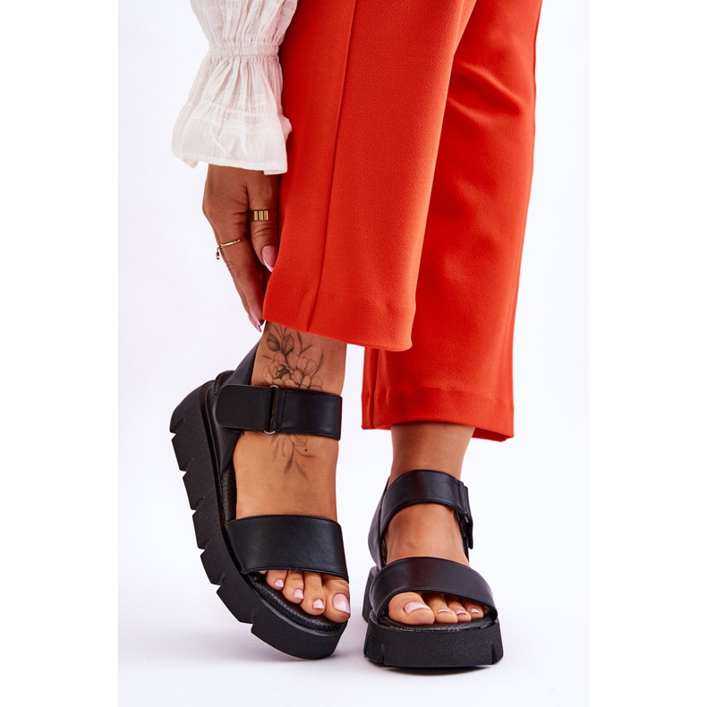 Vinceza Sandalias Mujer Piel Plataforma Negras Katte negro 1