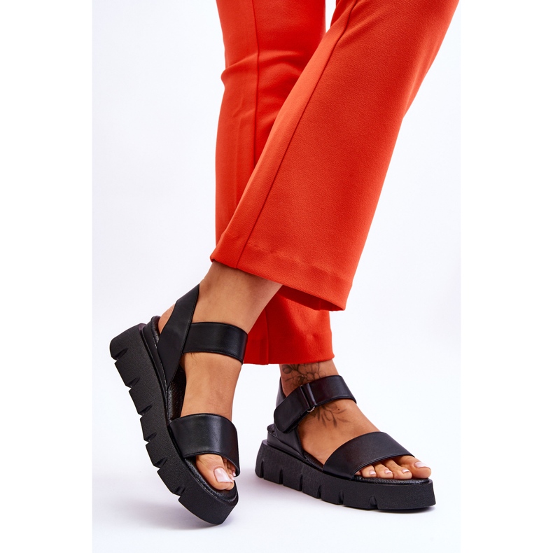 Vinceza Sandalias Mujer Piel Plataforma Negras Katte negro 2