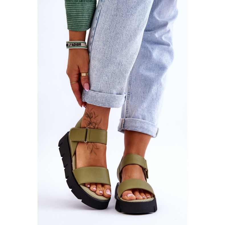 Vinceza Sandalias Mujer Piel Plataforma Verde Katte 1