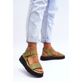Vinceza Sandalias Mujer Piel Plataforma Verde Katte 3