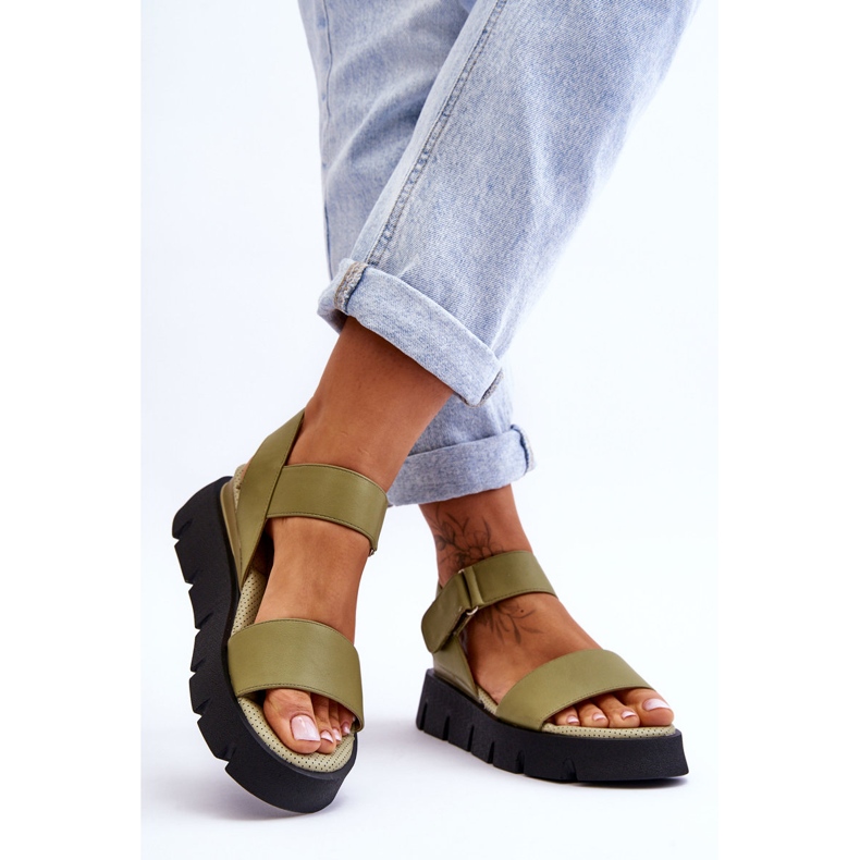 Vinceza Sandalias Mujer Piel Plataforma Verde Katte 2