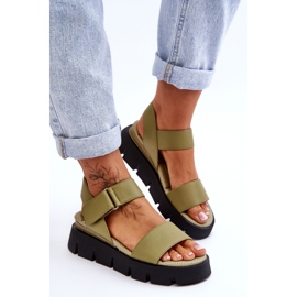 Vinceza Sandalias Mujer Piel Plataforma Verde Katte 5