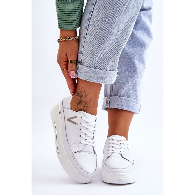 Vinceza Deportivas Mujer Piel Plataforma Blanco Saul 1