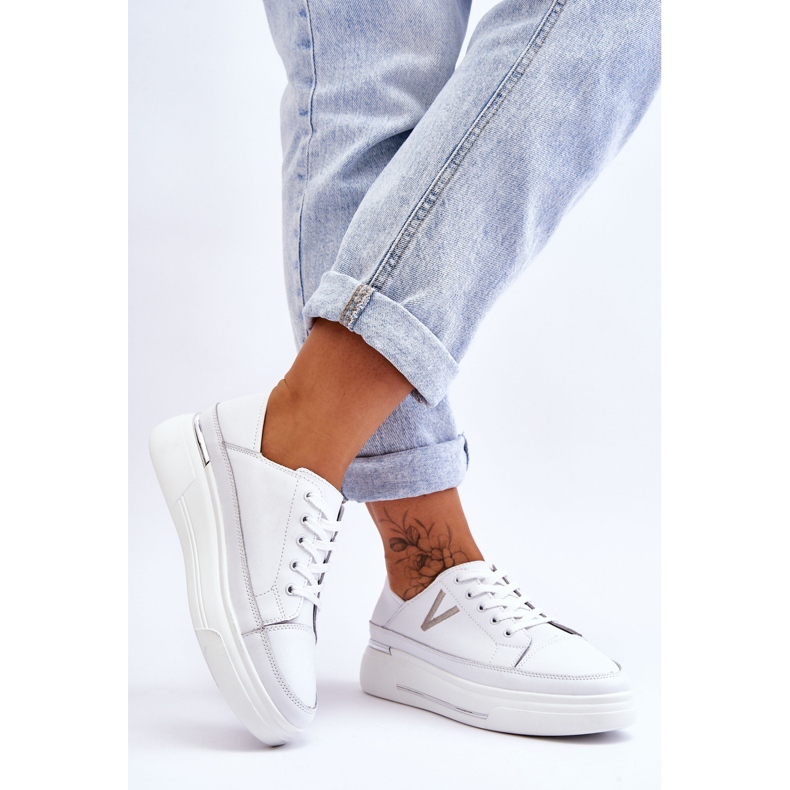 Vinceza Deportivas Mujer Piel Plataforma Blanco Saul 2