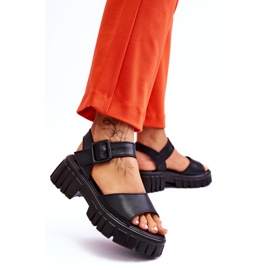 Vinceza Sandalias Mujer Piel Planas Negro Dean 3