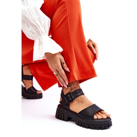 Vinceza Sandalias Mujer Piel Planas Negro Dean 6