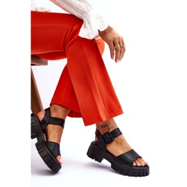 Vinceza Sandalias Mujer Piel Planas Negro Dean 7