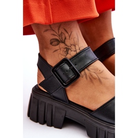 Vinceza Sandalias Mujer Piel Planas Negro Dean 8