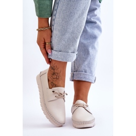 Vinceza Zapatos sin cordones Archie de cuero beige 1