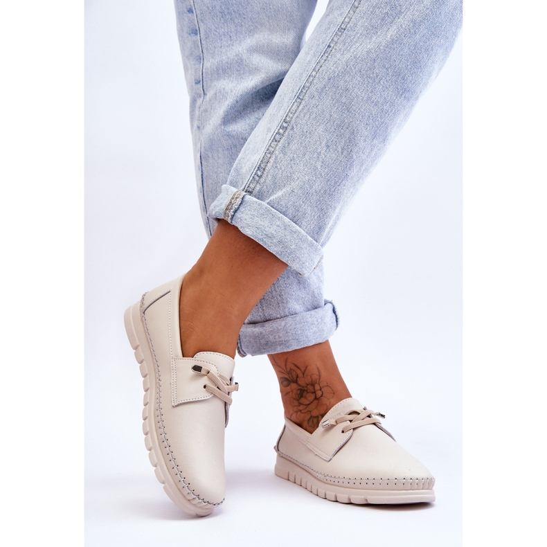 Vinceza Zapatos sin cordones Archie de cuero beige 2