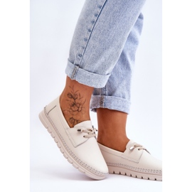 Vinceza Zapatos sin cordones Archie de cuero beige 4