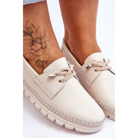 Vinceza Zapatos sin cordones Archie de cuero beige 6