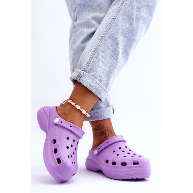 FS1 Pantuflas De Espuma De Mujer Crocs Morado Coline púrpura 2