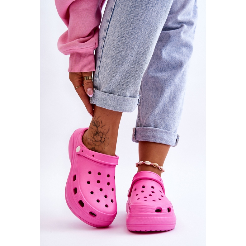 Pantuflas De Espuma De Mujer Crocs Rosa Oscuro Coline rosado 1